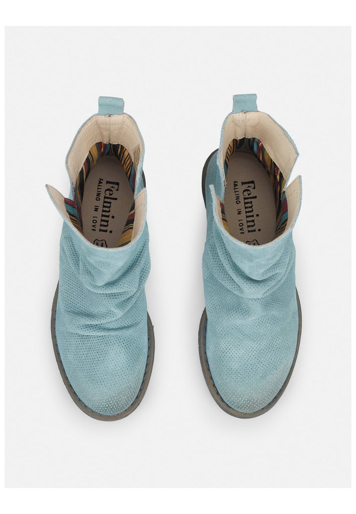 FELMINI Stiefelette Veloursleder Hellblau