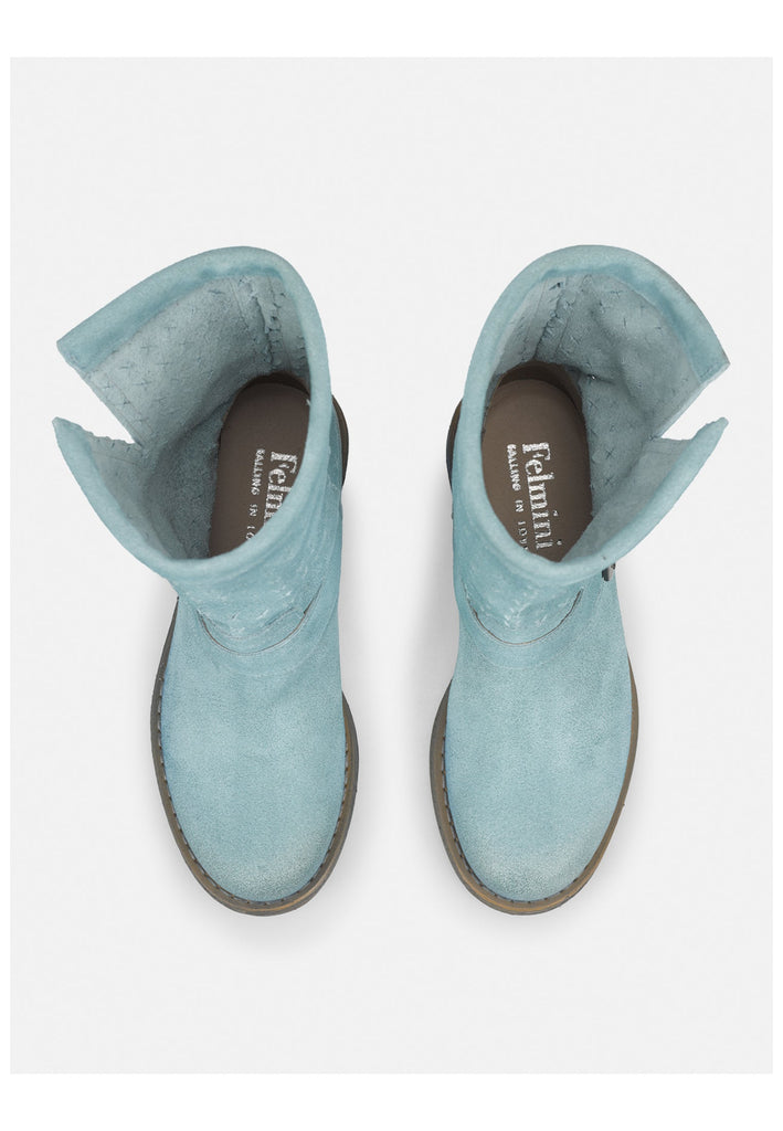 FELMINI Stiefelette Veloursleder Hellblau