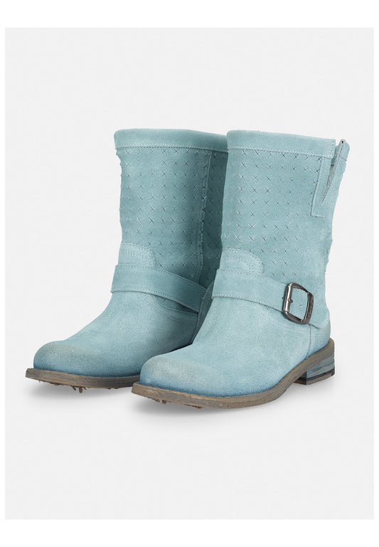 FELMINI Stiefelette Veloursleder Hellblau
