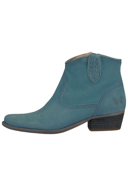 FELMINI Stiefelette Veloursleder Hellblau