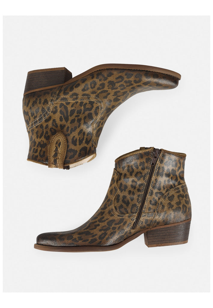 FELMINI Stiefelette Veloursleder Leopard