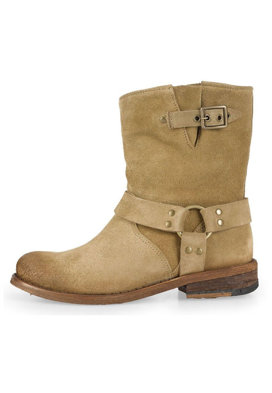 FELMINI Stiefelette Veloursleder Mittelbraun