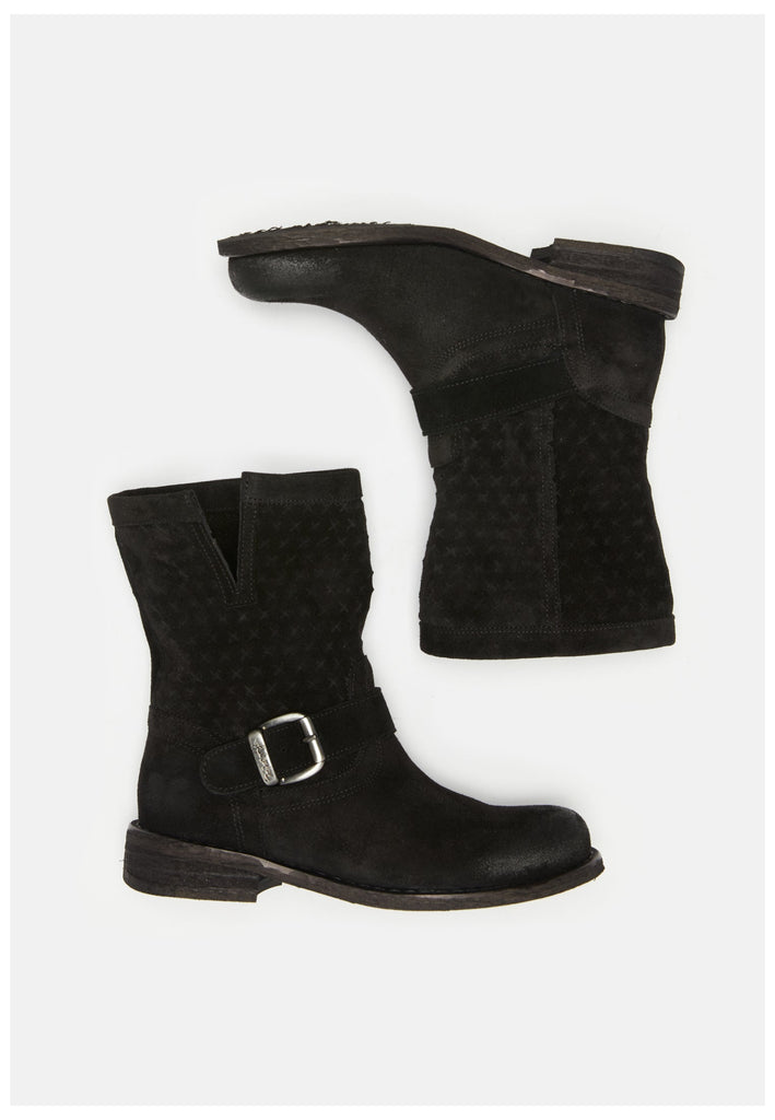 FELMINI Stiefelette Veloursleder Schwarz