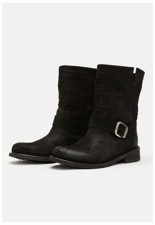 FELMINI Stiefelette Veloursleder Schwarz