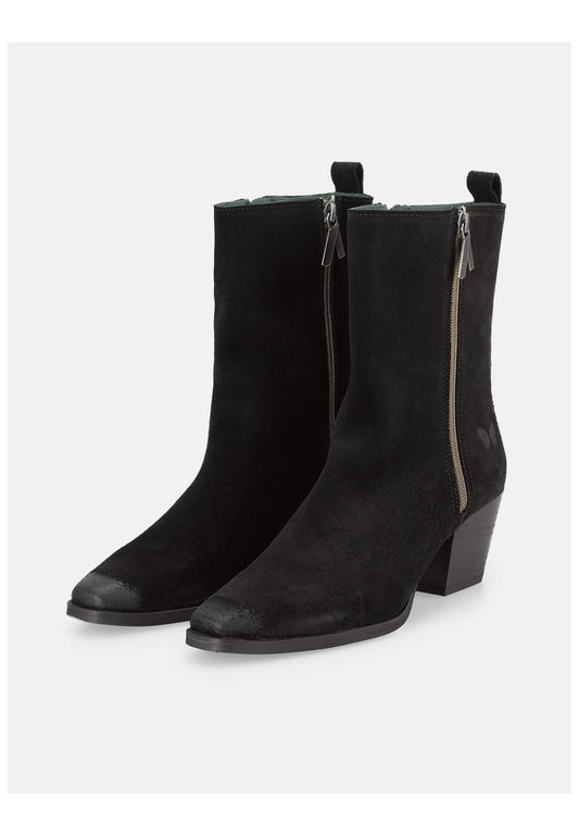 FELMINI Stiefelette Veloursleder Schwarz