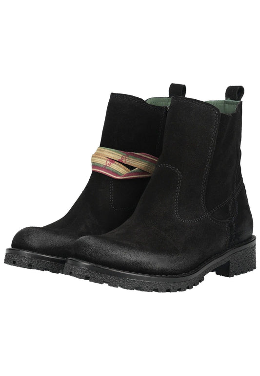 FELMINI Stiefelette Veloursleder/Textil Schwarz