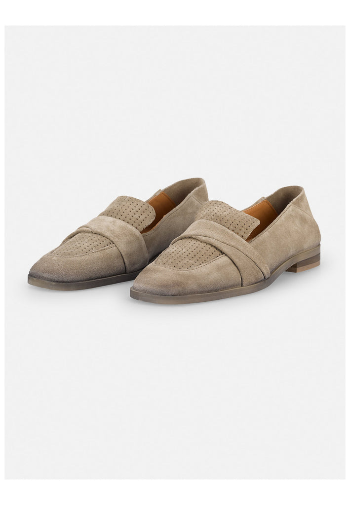 FELMINI WIDE FIT Slipper Leder Braun/Grau