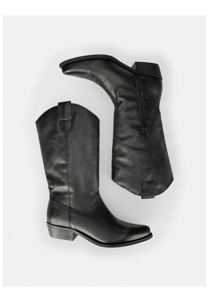 FELMINI WIDE FIT Stiefel Leder Schwarz Kombi