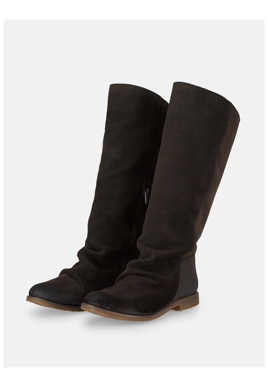 FELMINI WIDE FIT Stiefel Veloursleder Espresso