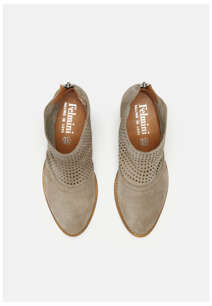FELMINI WIDE FIT Stiefelette Veloursleder Braun/Grau