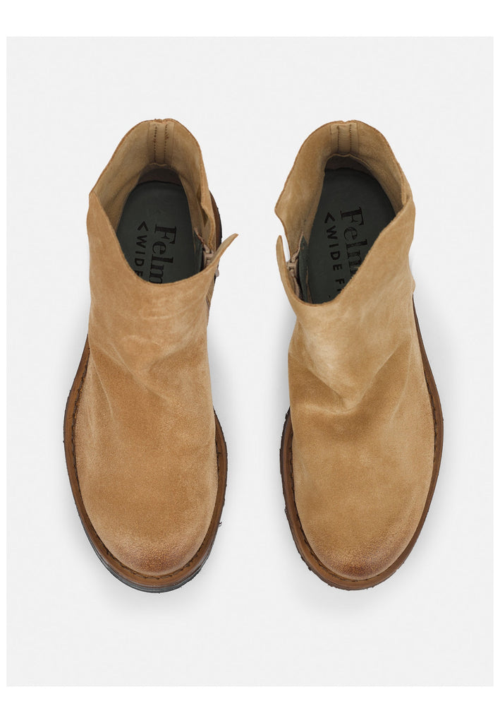FELMINI WIDE FIT Stiefelette Veloursleder Dunkelbeige
