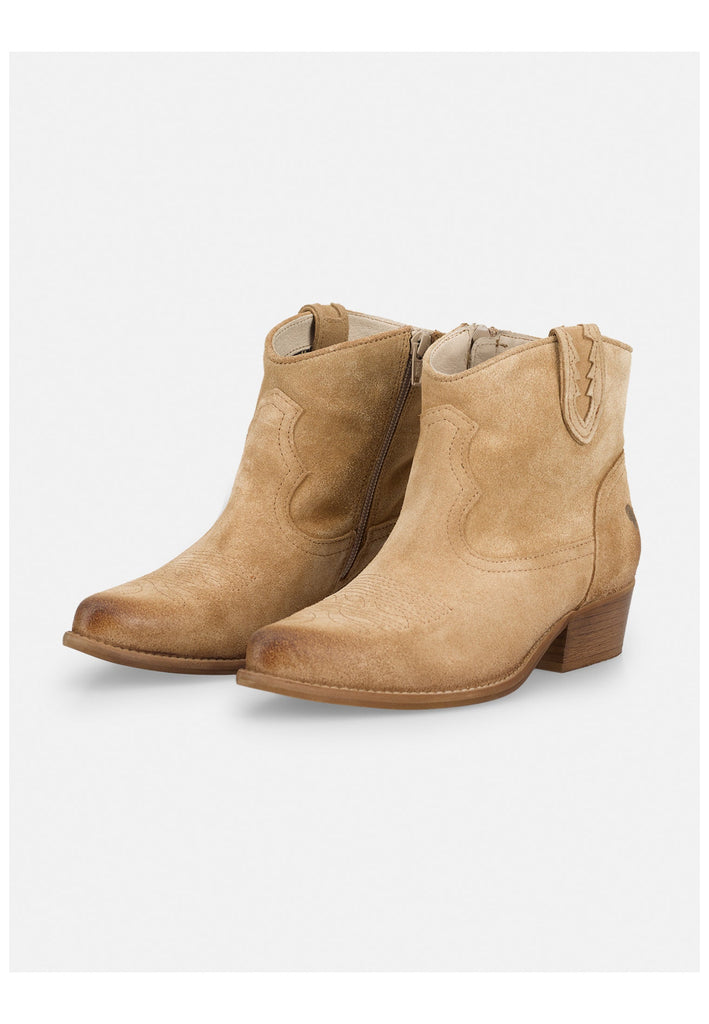 FELMINI WIDE FIT Stiefelette Veloursleder Dunkelbeige