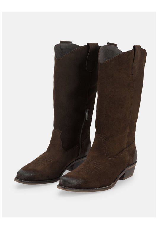 FELMINI WIDE FIT Stiefelette Veloursleder Espresso