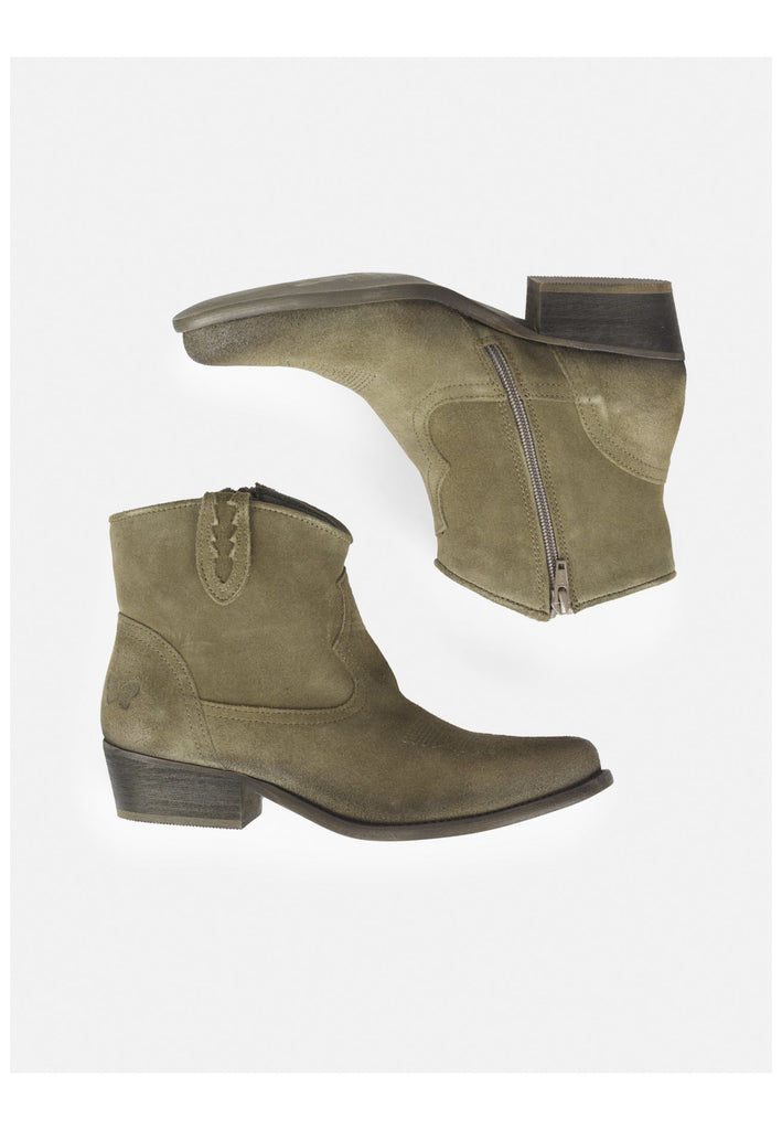 FELMINI WIDE FIT Stiefelette Veloursleder Grün