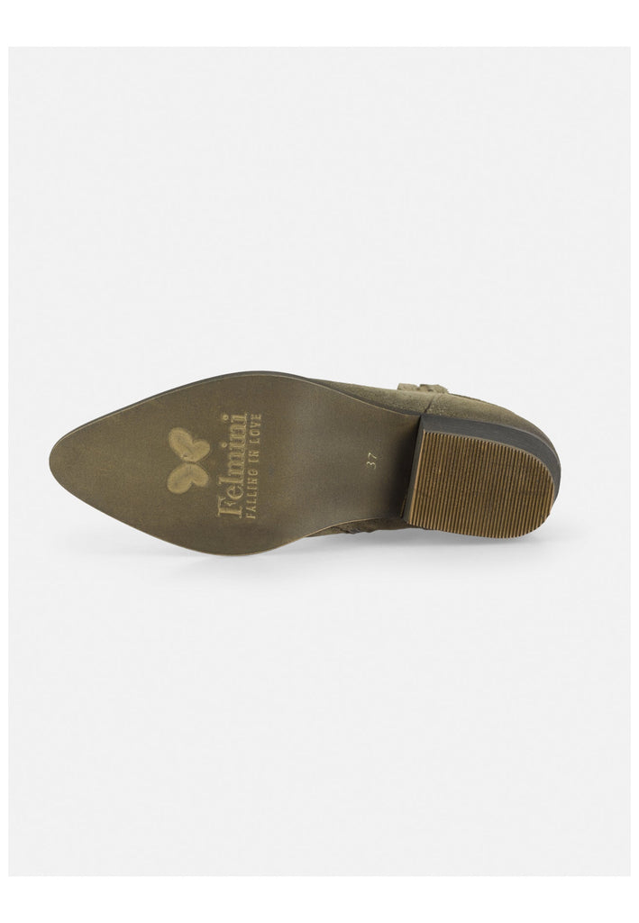 FELMINI WIDE FIT Stiefelette Veloursleder Grün