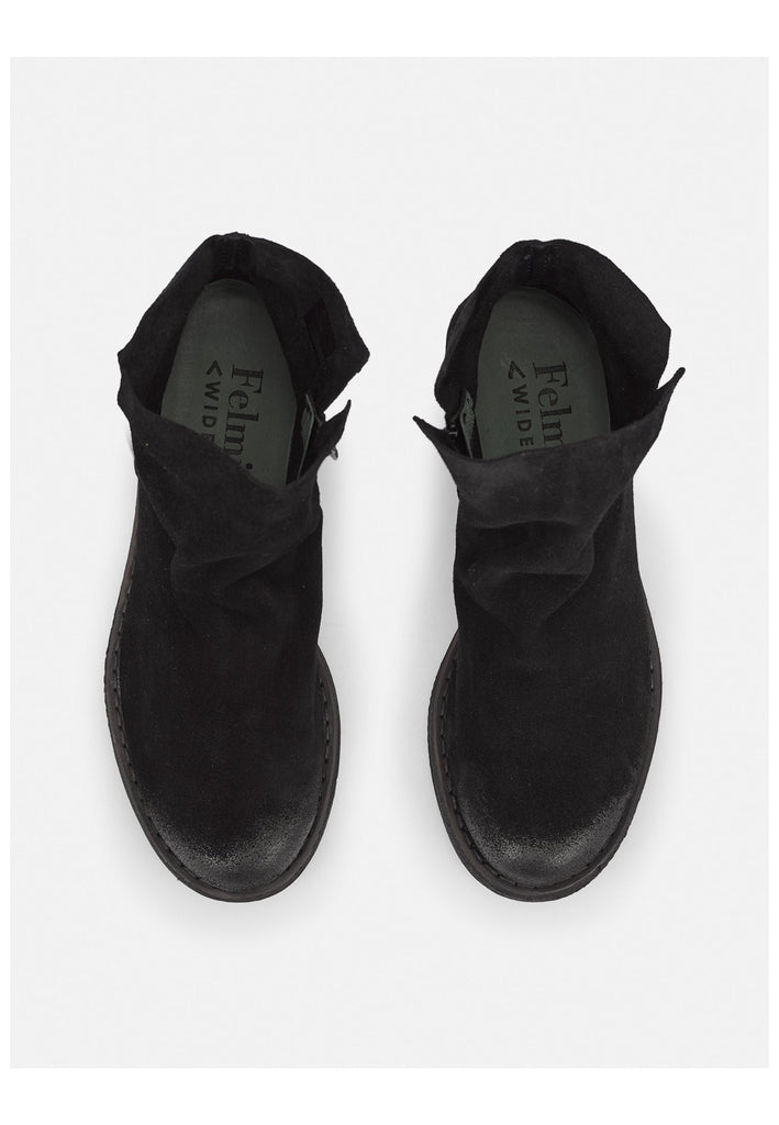 FELMINI WIDE FIT Stiefelette Veloursleder Schwarz