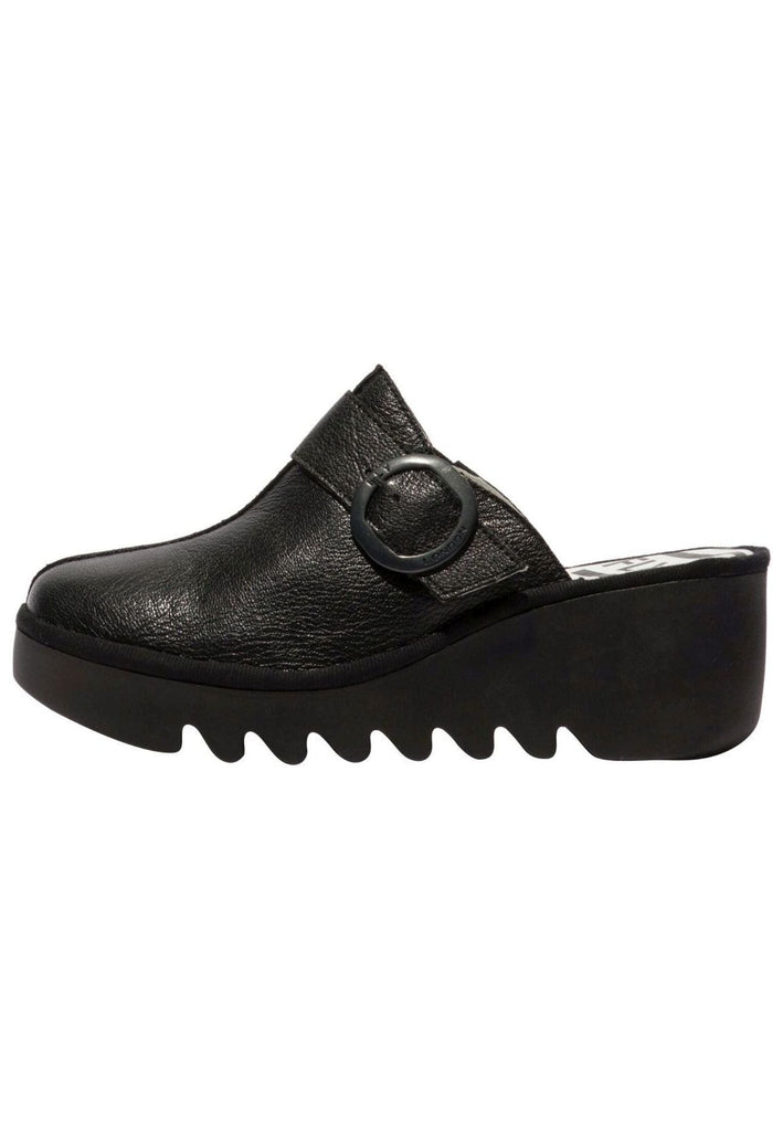 Pantoletten FLY London Pantoletten Leder Schwarz