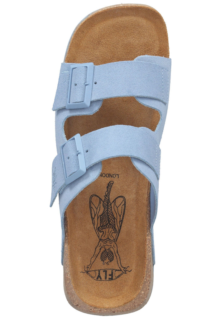 FLY London Pantoletten Leder Hellblau