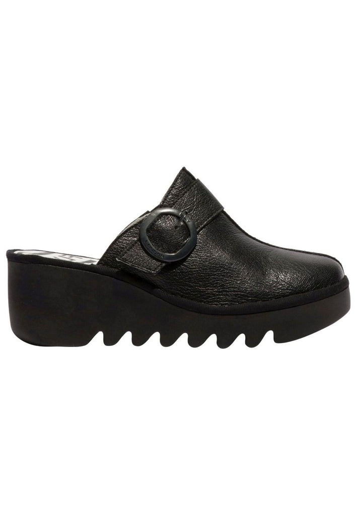 FLY London Pantoletten Leder Schwarz