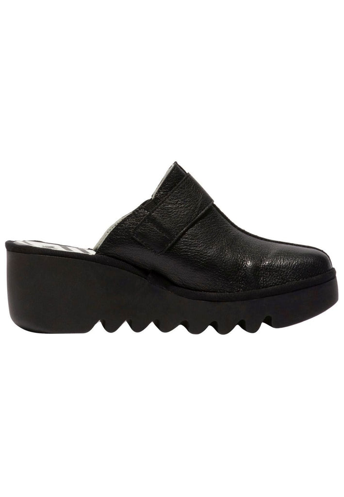 FLY London Pantoletten Leder Schwarz