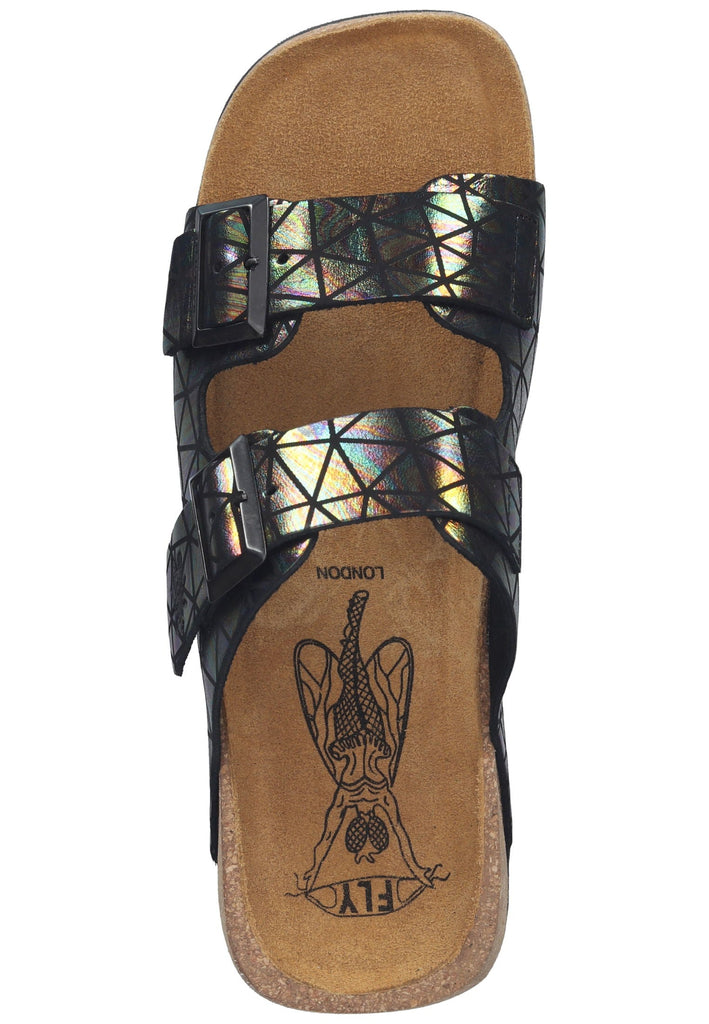 FLY London Pantoletten Leder Schwarz