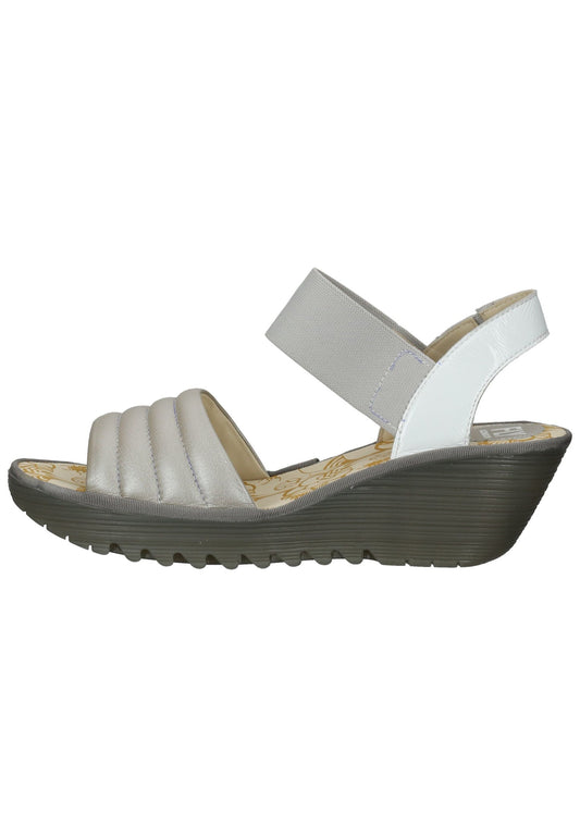 FLY London Sandalen Leder Silber/Weiß