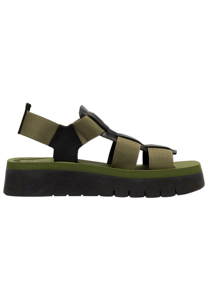 FLY London Sandalen Leder/Textil Army