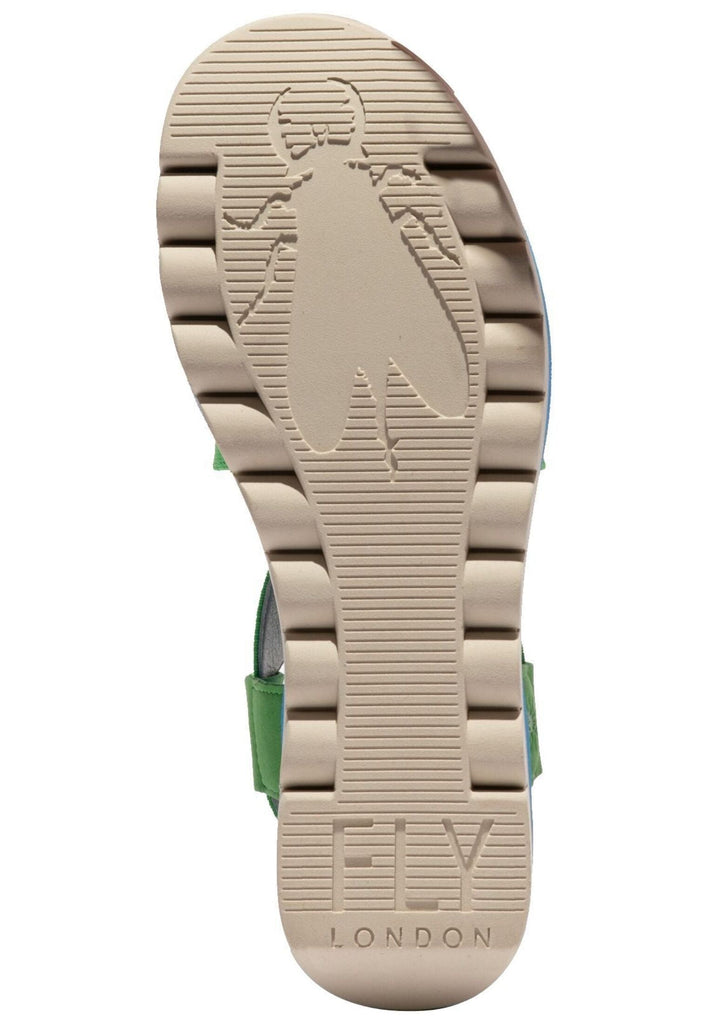 FLY London Sandalen Leder/Textil Grün/Blau