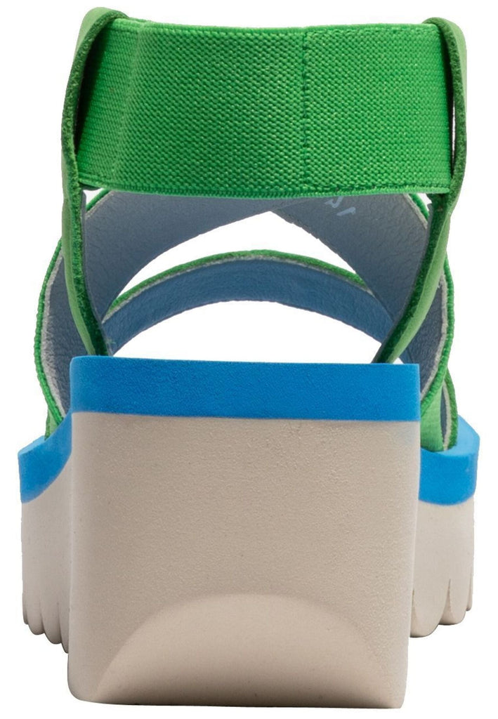 FLY London Sandalen Leder/Textil Grün/Blau