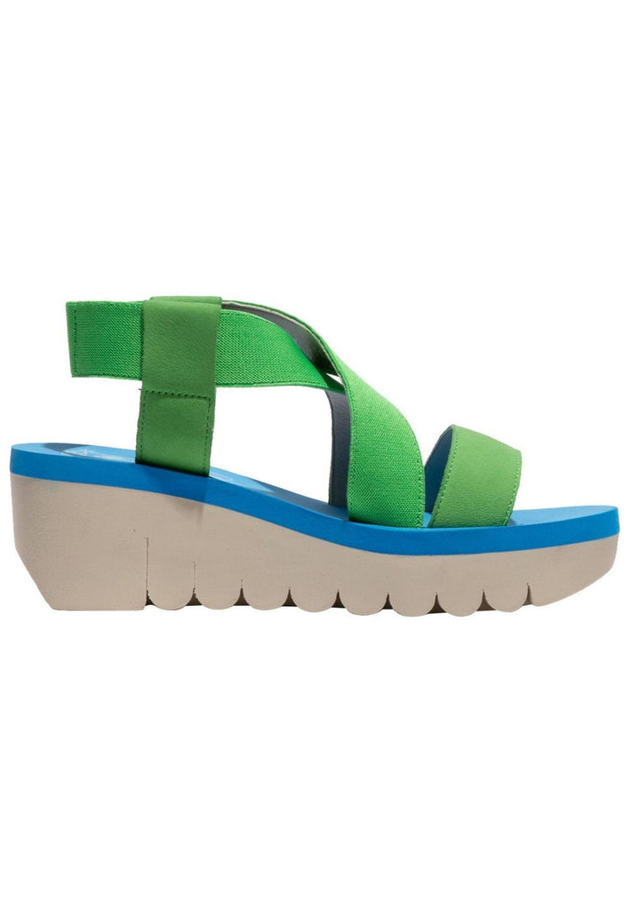 FLY London Sandalen Leder/Textil Grün/Blau