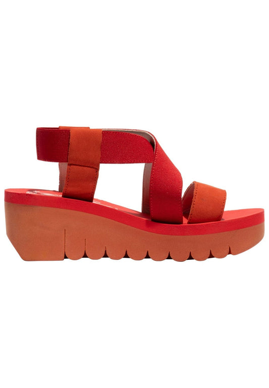 FLY London Sandalen Leder/Textil Rot