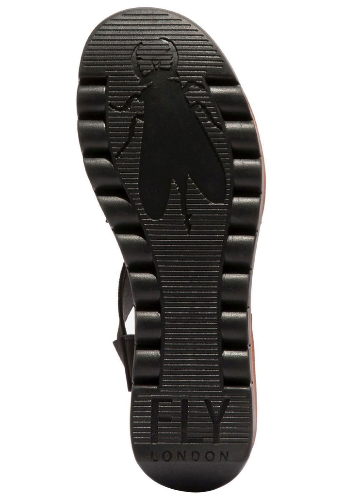 FLY London Sandalen Leder/Textil Schwarz/Braun