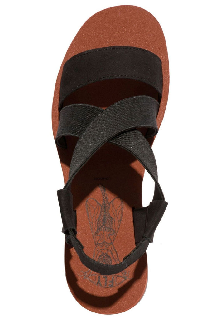 FLY London Sandalen Leder/Textil Schwarz/Braun