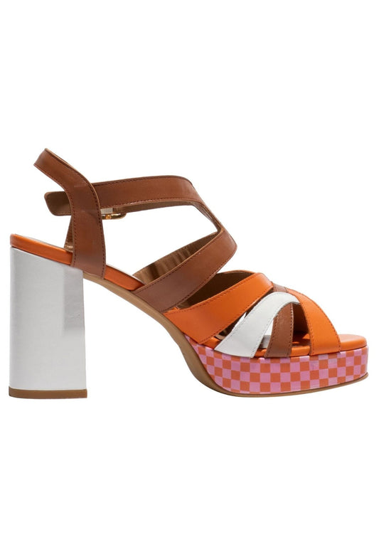 FLY London Sandalen Leder Weiß/Orange