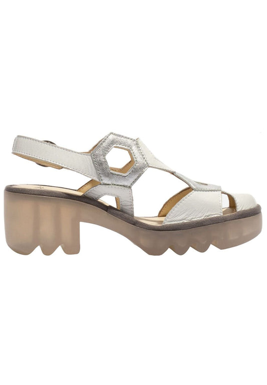 FLY London Sandalen Nappaleder Weiß/Silber
