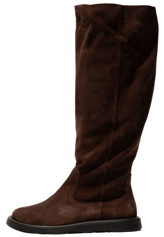 FLY London Stiefel Veloursleder Dunkelbraun