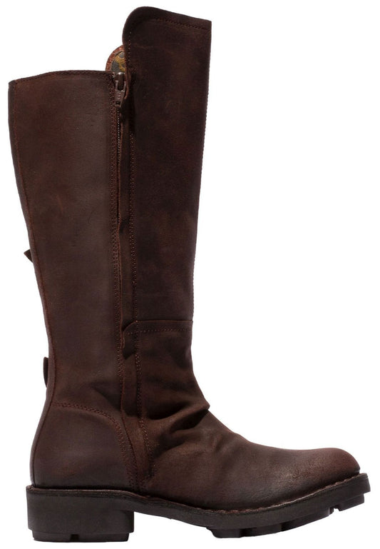 FLY London Stiefel Veloursleder Dunkelbraun
