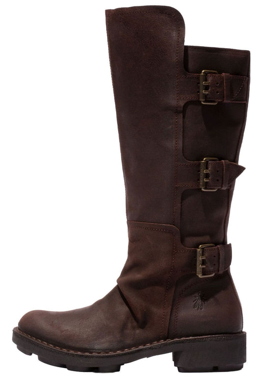 FLY London Stiefel Veloursleder Dunkelbraun
