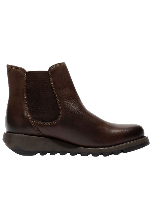 FLY London Stiefelette Leder Dunkelbraun
