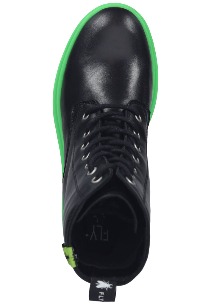 FLY London Stiefelette Leder Schwarz/Grün