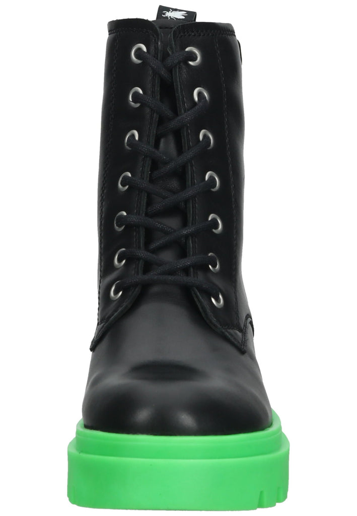 FLY London Stiefelette Leder Schwarz/Grün