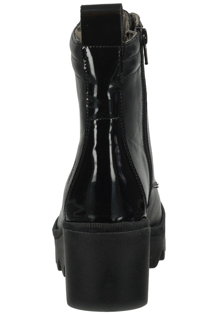 FLY London Stiefelette Leder Schwarz Warmfutter