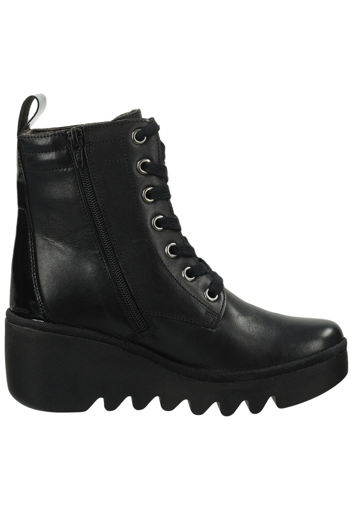 FLY London Stiefelette Leder Schwarz Warmfutter