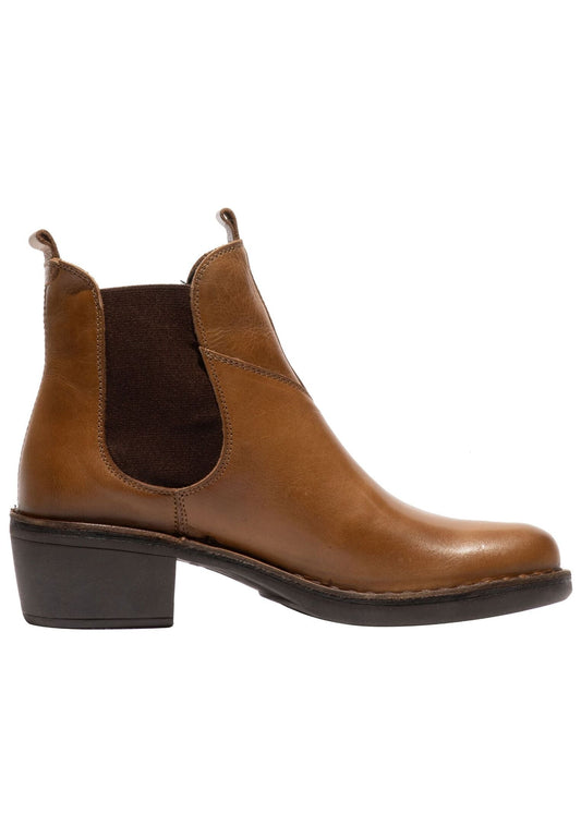 FLY London Stiefelette Leder/Textil Camel