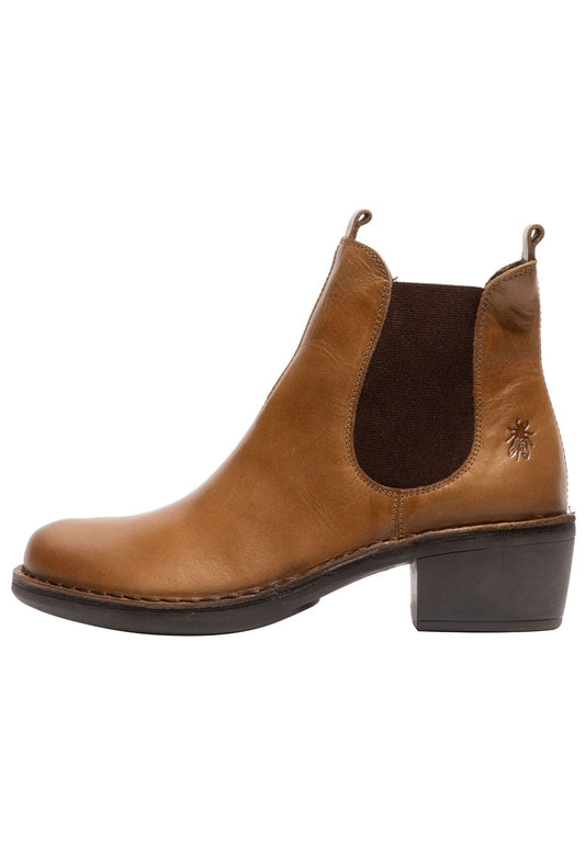 FLY London Stiefelette Leder/Textil Camel