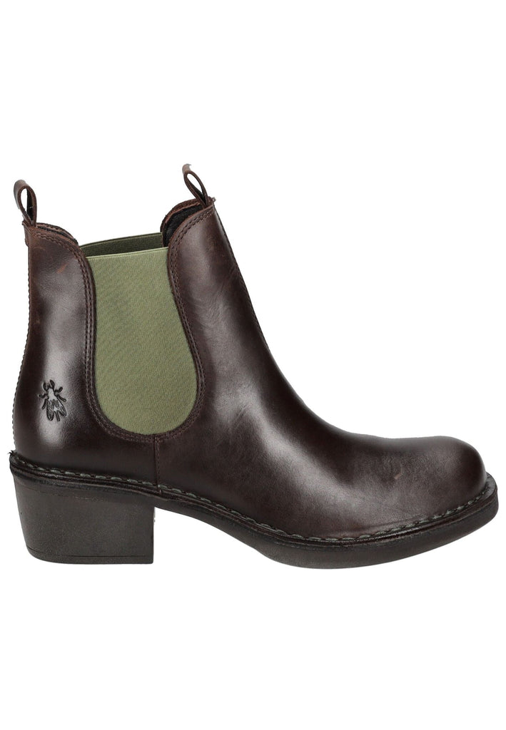 FLY London Stiefelette Leder/Textil Dunkelbraun