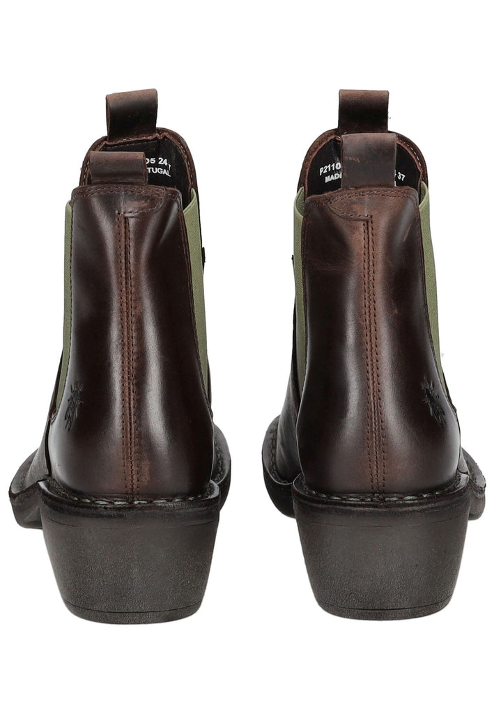 FLY London Stiefelette Leder/Textil Dunkelbraun