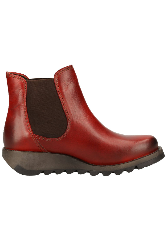 FLY London Stiefelette Leder/Textil Rot