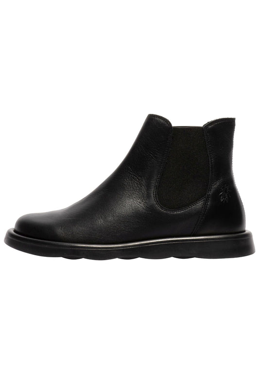 FLY London Stiefelette Leder/Textil Schwarz