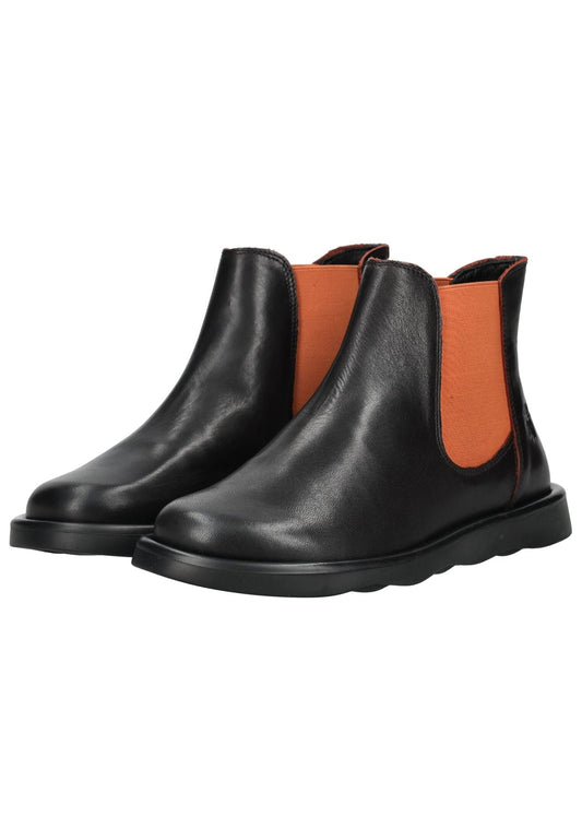 FLY London Stiefelette Leder/Textil Schwarz/Rot
